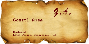 Gosztl Absa névjegykártya